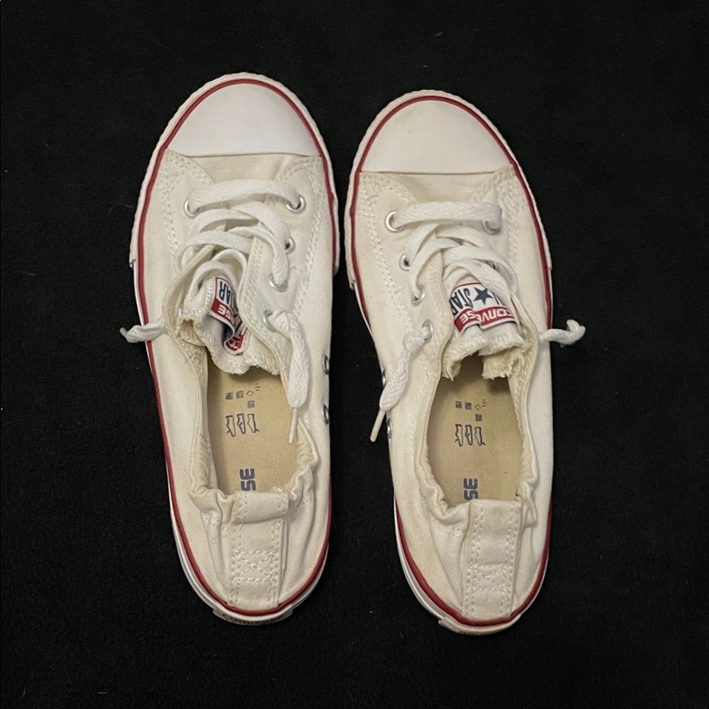 Converse Kids Cream Sneakers with Red Accents